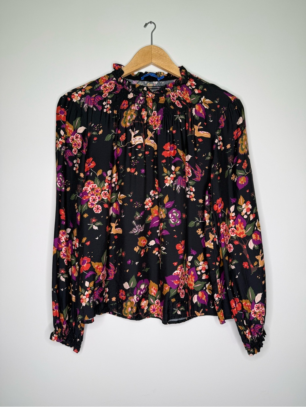 J.McLaughlin Antonia Blouse Midi Forest Reverie Silk Blend Floral M